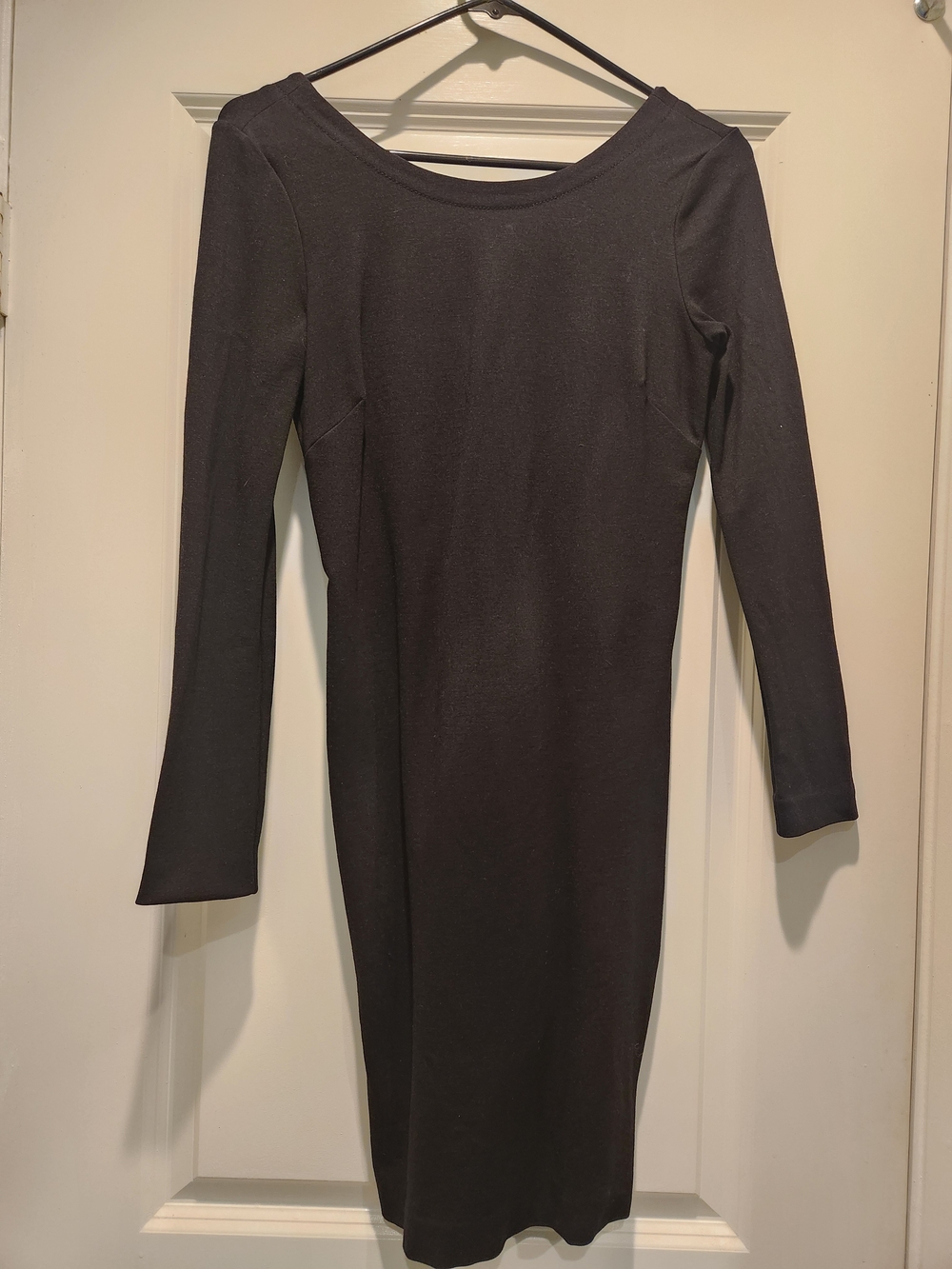 Banana Republic Black Long Sleeve Sheath Dress